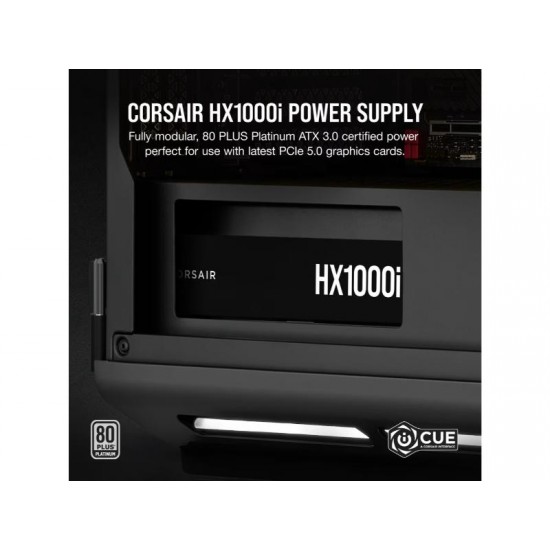 CORSAIR PSU ATX HX1000i Fully Modular 1000 Watt Ultra-Low Noise 80 PLUS Digital Platinum - Black