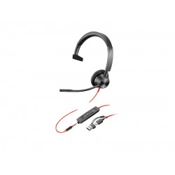 Poly Blackwire 3315 Monaural USB-C Headset +3.5mm Plug +USB-C/A Adapter (8X217AA)