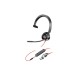 Poly Blackwire 3315 Monaural USB-C Headset +3.5mm Plug +USB-C/A Adapter (8X217AA)