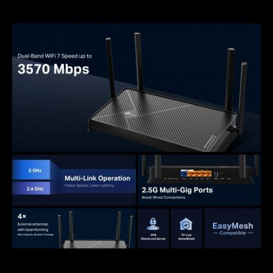 TL Tri-Band Wi-Fi 7 Router Archer BE230