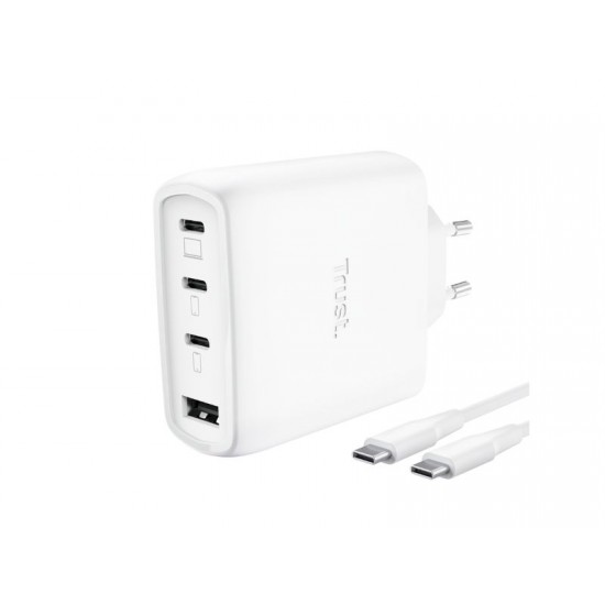 Trust Maxo 65W 4P GaN Charger WHT - 26068