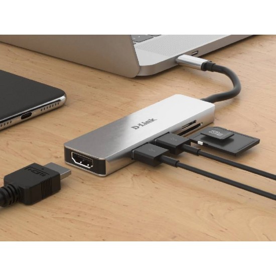 D-Link 5-in-1 USB-C Hub with HDMI and SD/microSD Card Reader (DUB-M530)