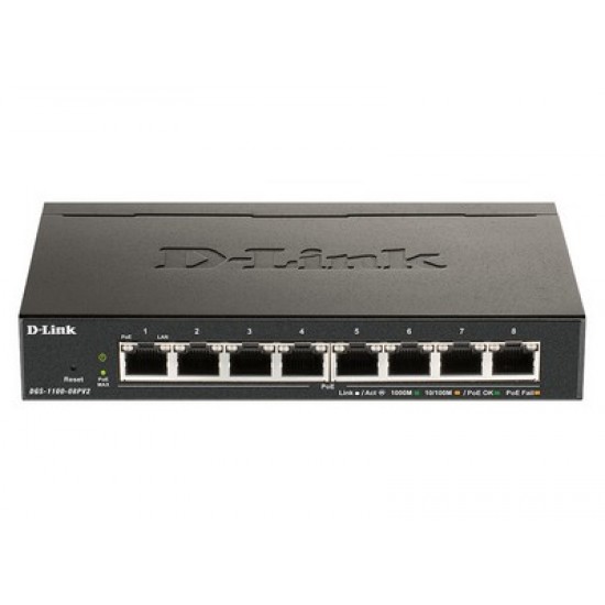 D-Link Switch 8-Port PoE Gigabit Smart Managed (DGS-1100-08PV2)