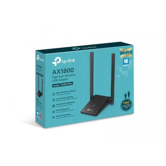 Tp-Link AX1800 Dual Antennas High Gain Wireless USB Adapter (Archer TX20U Plus)
