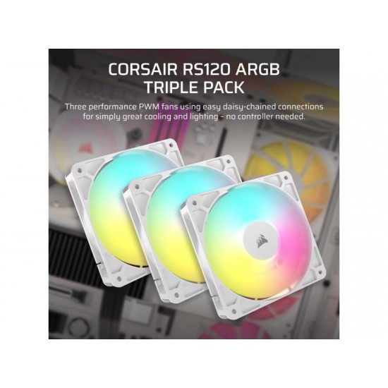 CORSAIR Fan RS120 ARGB (Triple Pack,WH)