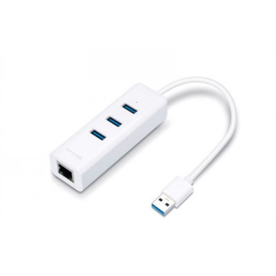 Tp-Link USB 3.0 3-Port Hub Gigabit Ethernet Adapter 2 in 1 USB Adapter (UE330)
