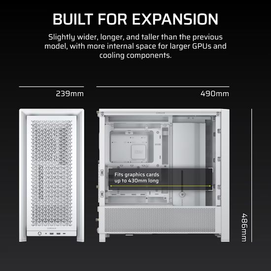 CORSAIR Case 4000D FRAME (Mid-Tower, WH