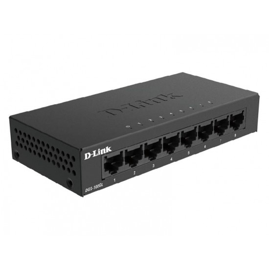 D-Link Switch 8-Port Gigabit Ethernet Metal Housing Unmanaged (DGS- 108GL)