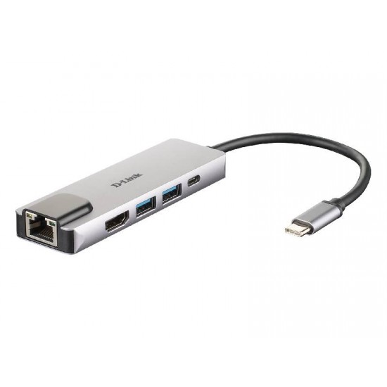 D-Link 5-in-1 USB-C Hub with HDMI/Ethernet and Power Delivery (DUB-M520)
