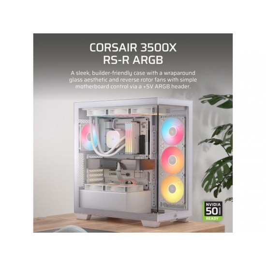 Corsair 3500X ARGB / Mid-Tower Case / Tempered Glass / ATX / White – PN: CC-9011323-WW
