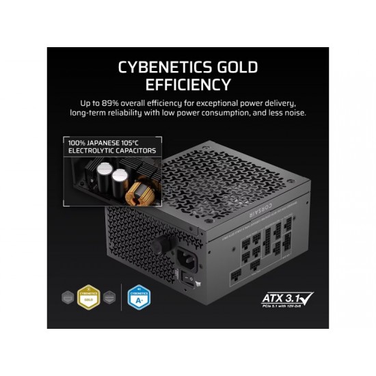 CORSAIR PSU RM850x Shift (Cybenetics Gold, Fully Modular)