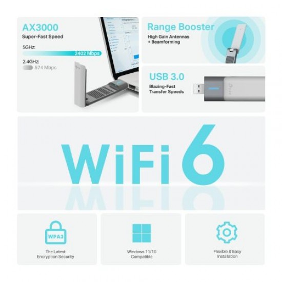 TP-Link AX3000 Wireless Adapter ARCHER 2? High-Gain Dual-Band Antennas (TX50UH)