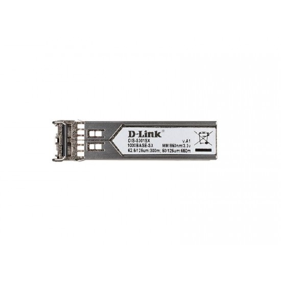 D-Link 1-port Mini-GBIC SFP to 1000BaseSX Multi-Mode 550M Fibre Transceiver (DIS-S301SX)