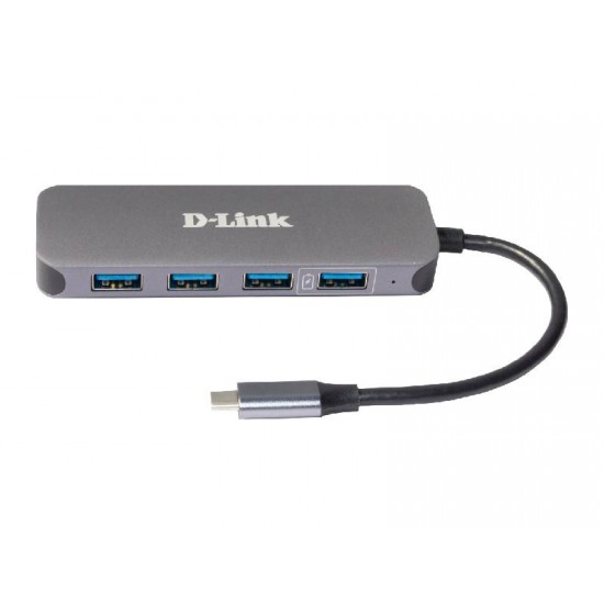 D-Link USB-C to 4-Port USB 3.0 Hub with Power Delivery (DUB-2340)