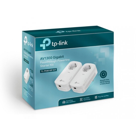 Tp- Link AV1300 Gigabit Passthrough Powerline Starter Kit (TL-PA8010P KIT)