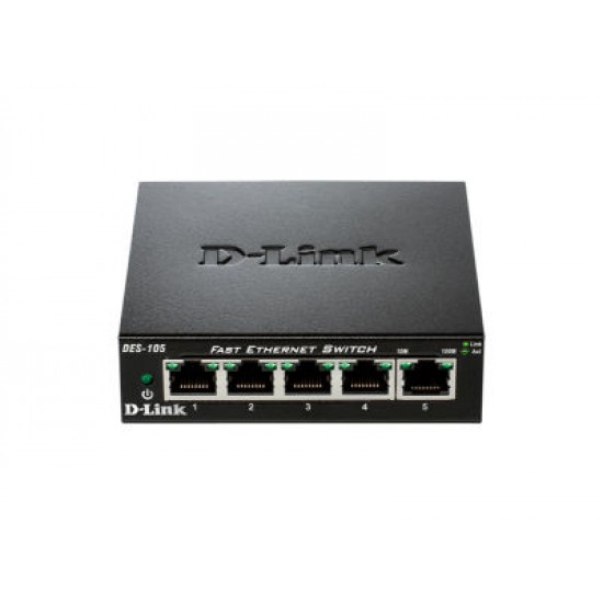 D-Link 5-Port Fast Ethernet Unmanaged Desktop Switch (DES-105)