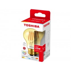 TOSHIBA LED FILAMENT AMBER A60 E27 4.5W 2200K DIMMABLE