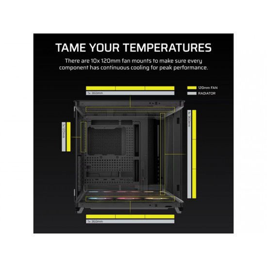 Corsair 5400 Air ARGB / Mid-Tower Case / Tempered Glass / ARGB Fans / Black – PN: CC-9011318-WW