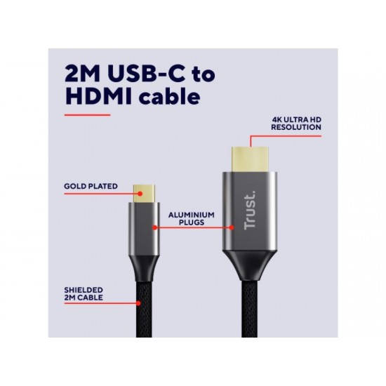 TRUST CALYX USB-C TO HDMI CABLE