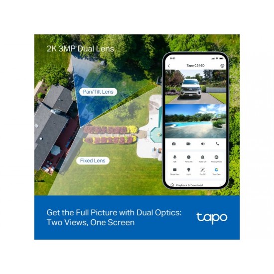 TP-Link Tapo C246D Security Camera In/Outdoor Dual Lens  2K/IP65 (Tapo C246D)