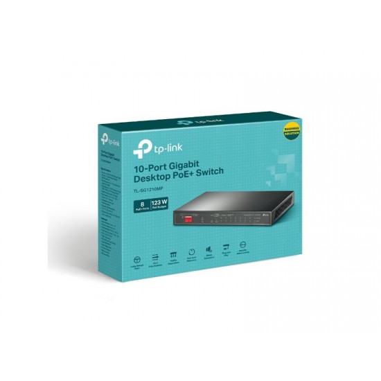 Tp-Link 10-Port Gigabit Desktop Switch with 8-Port PoE+ (TL-SG1210MP)