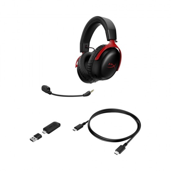 HyperX Cloud III S Over Ear Wireless Gaming Headset Black/Red - A59Z0AA