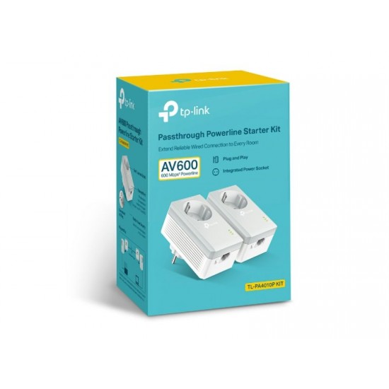 Tp-Link AV600 Passthrough Powerline Starter Kit (TL-PA4010P KIT)