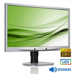 Used (A-) Monitor 241B4L LED/Philips/24``FHD/1920x1080/Wide/Silver/Black/w/Speakers/Grade A-/D-SUB &