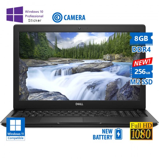 Dell Latitude 3500 i3-8145U/15.6``FHD/8GB DDR4/256GB M.2 SSD New/No ODD/Camera/New Battery/10P Grade