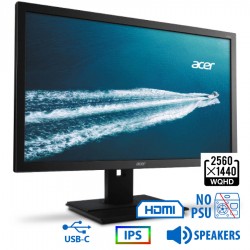 Used (A-) Monitor B276HUL IPS/Acer/27``WQHD/2560x1440/Wide/Black/w/Speakers/No PSU/Grade A-/DP & HDM