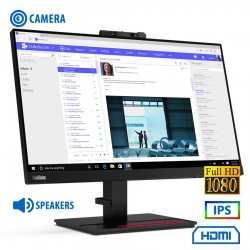 Used Monitor ThinkVision T24V-20 IPS LED/Lenovo/24``FHD/w/Camera/1920x1080/Wide/Black/w/Speakers/D-S