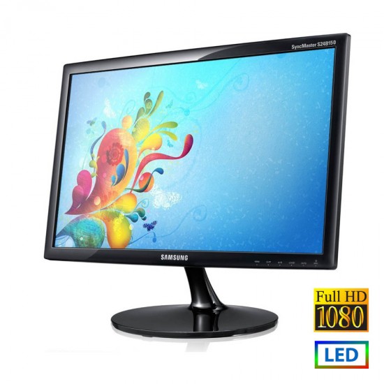 Used (A-) Monitor S24B150 LED/Samsung/24``FHD/1920x1080/Wide/Grade A-/Black/D-SUB & DVI-D