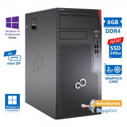 Fujitsu P7010 Tower i3-10100/8GB DDR4/240GB SSD New/No ODD/Quadro P620 (2GB)/10P Grade A+ Refurbishe