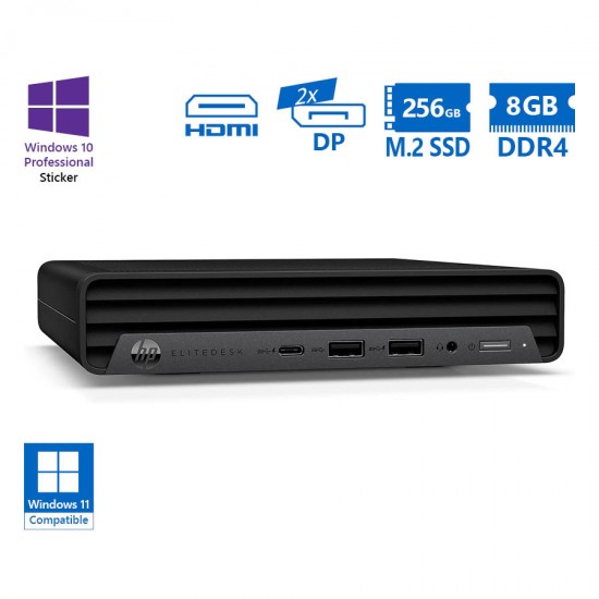 HP EliteDesk 800G6 DM i5-10500T/8GB DDR4/256GB M.2 SSD/No ODD/10P Grade A Refurbished PC