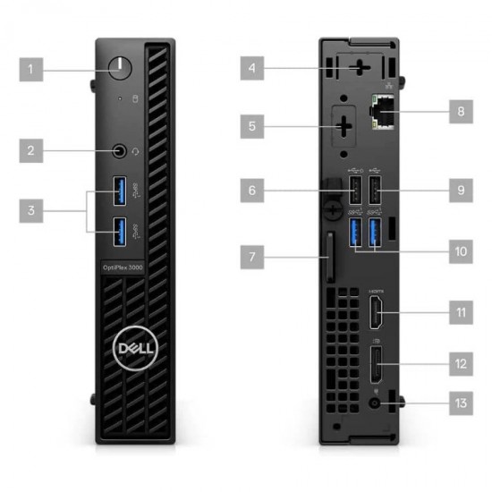 Dell Optiplex 3000 DM WiFi i5-12500T/16GB DDR4/256GB M.2 SSD/No ODD/10P Grade A Refurbished PC