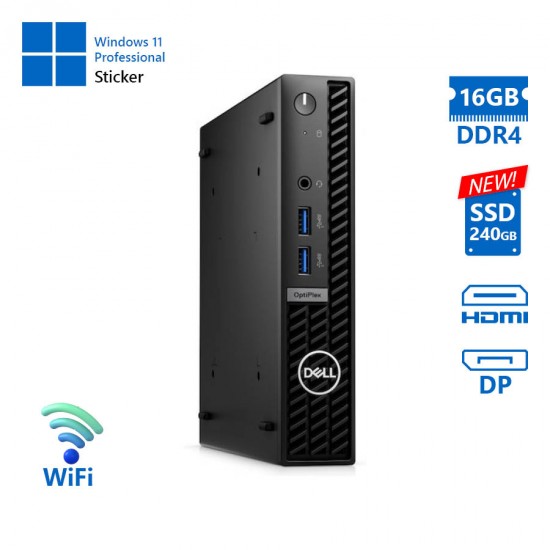 Dell Optiplex Micro 7010 WiFi i5-13500T/16GB DDR4/240GB SSD New/No ODD/11P Grade A Refurbished PC
