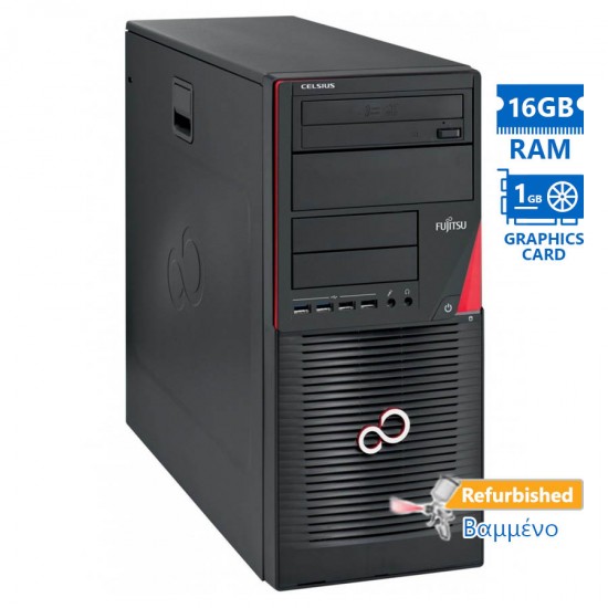 Fujitsu Celsius W530 Tower i5-4670/16GB DDR3/2TB/Nvidia 1GB/DVD/8P Grade A+ Workstation Refurbished