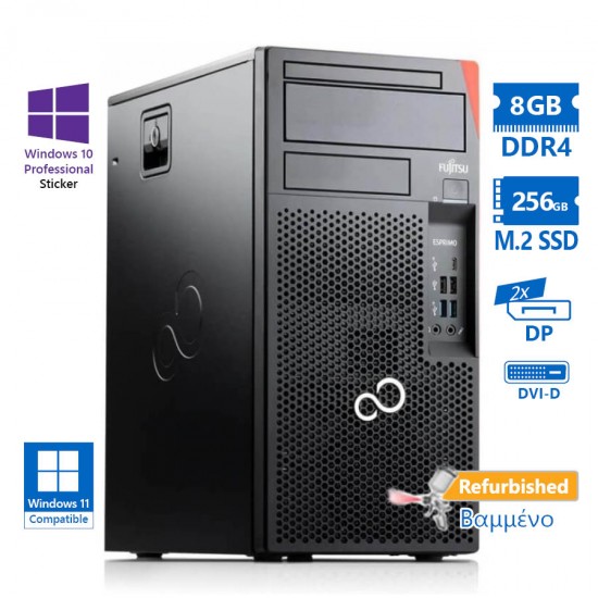 Fujitsu P958 Tower i7-8700/8GB DDR4/256GB M.2 SSD/DVD/10P Grade A+ Refurbished PC