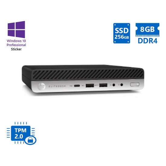 HP EliteDesk 800G3 DM i5-7500T/8GB DDR4/256GB SSD/No ODD/10P Grade A Refurbished PC