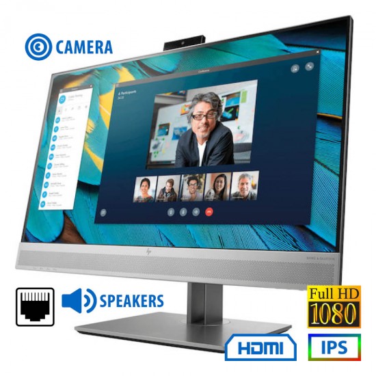 Used Monitor E243m IPS LED/HP/24``FHD/w/Camera/1920x1080/Wide/w/Speakers/Silver/Black/D-SUB & DP & H