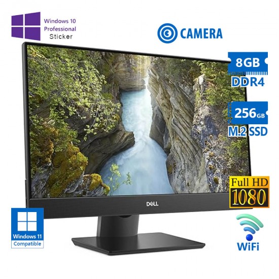 Dell (B) OptiPlex 7470 WiFi AIO w/Monitor 23”FHD i5-9500/8GB DDR4/256GB M.2 SSD/No ODD/Webcam/10P Gr