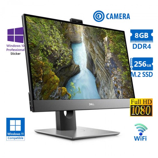 Dell OptiPlex 7480 WiFi AIO w/Monitor 24”FHD i5-10500/8GB DDR4/256GB M.2 SSD/No ODD/Webcam/10P Grade