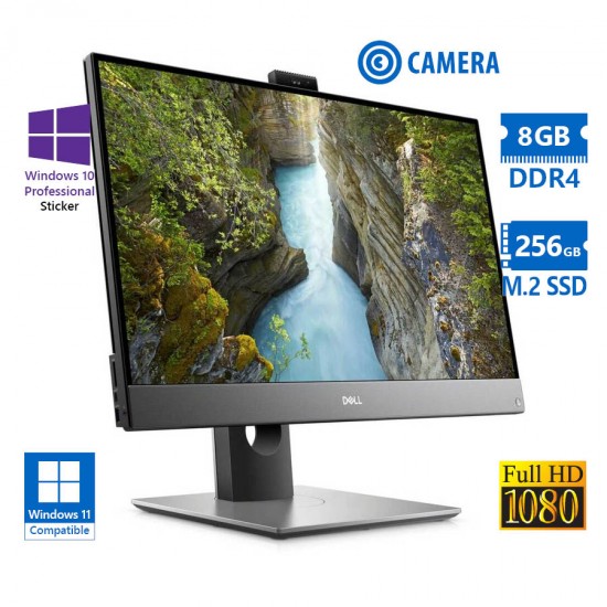 Dell (A-) OptiPlex 7480 AIO w/Monitor 24”FHD i5-10500/8GB DDR4/256GB M.2 SSD/No ODD/Webcam/10P Grade
