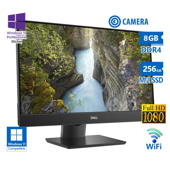 Dell (B) OptiPlex 7490 WiFi AIO w/Touchscreen 24”FHD i5-10505/8GB DDR4/256GB M.2 SSD/No ODD/Webcam/1