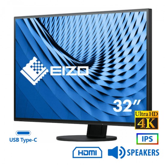 Used Monitor FlexScan EV3285 IPS/Eizo/32``Ultra HD 4k/3840x2160/Wide/Black/w/Speakers/DP & HDMI & US