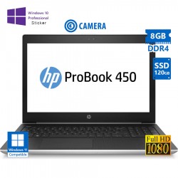 HP (A-) ProBook 450 G5 i5-8250U/15.6”FHD/8GB DDR4/120GB SSD/No ODD/Camera/10P Grade A- Refurbished L