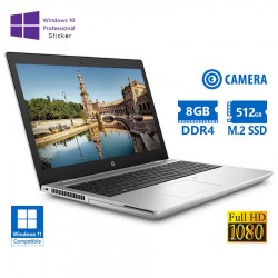HP (A-) ProBook 650 G5 i7-8665U/15.6”FHD/8GB DDR4/512GB M.2 SSD/DVD/Camera/10P Grade A- Refurbished