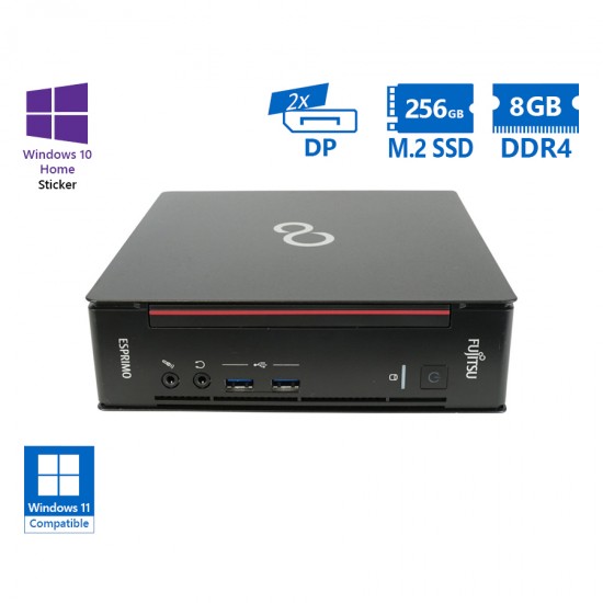 Fujitsu Esprimo Q558 USFF i5-9400/8GB DDR4/256GB M.2 SSD/No ODD/10H Grade A Refurbished PC