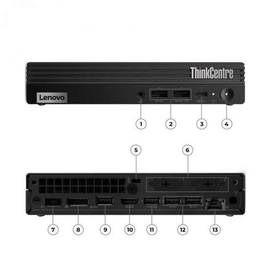 Lenovo (A-) ThinkCentre M70q Tiny i5-10400T/8GB DDR4/240GB SSD/No ODD/10P Grade A- Refurbished PC