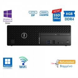 Dell 3080 SFF WiFi i5-10600/8GB DDR4/240GB SSD New/No ODD/10P Grade A+ Refurbished PC